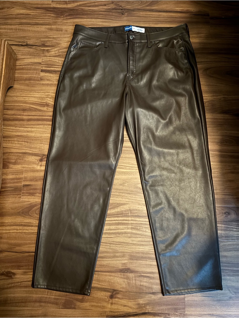 Old Navy Dark Brown Faux Leather High-Rise Pants